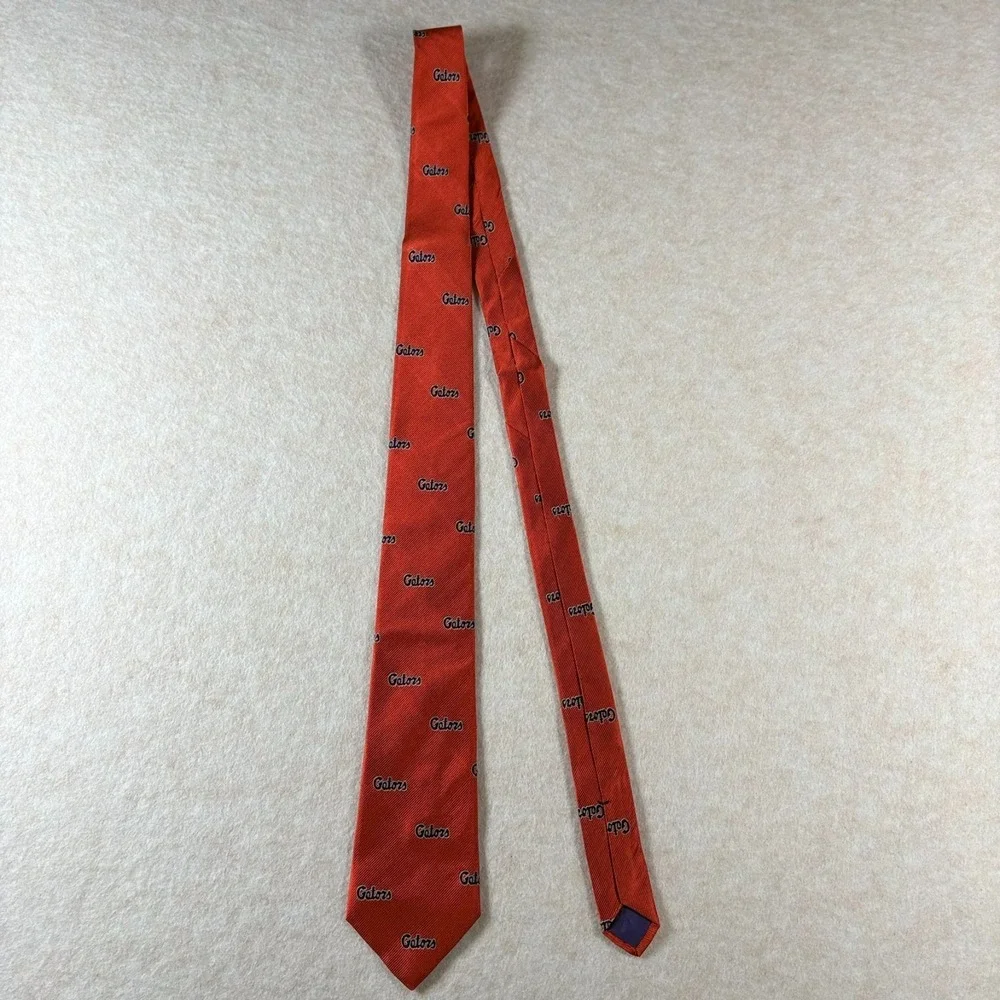Vintage Florida Gators Neck Tie Orange Blue Greiners Gator Boosters Necktie